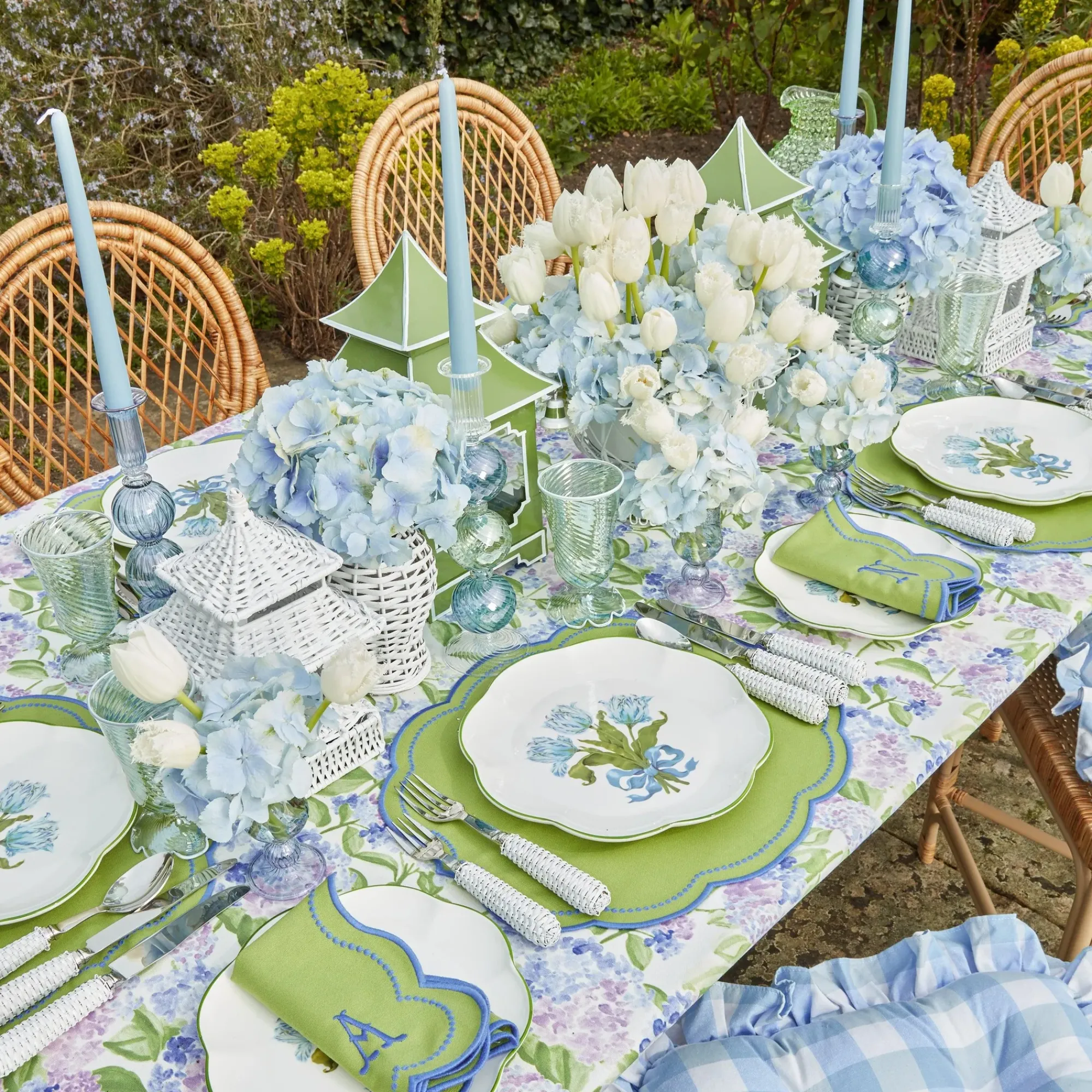 Blue Tulip Dinner Plates (Set Of 4)|Mrs. Alice Best