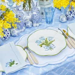 Blue Tulip Dinner Plates (Set Of 4)|Mrs. Alice Best