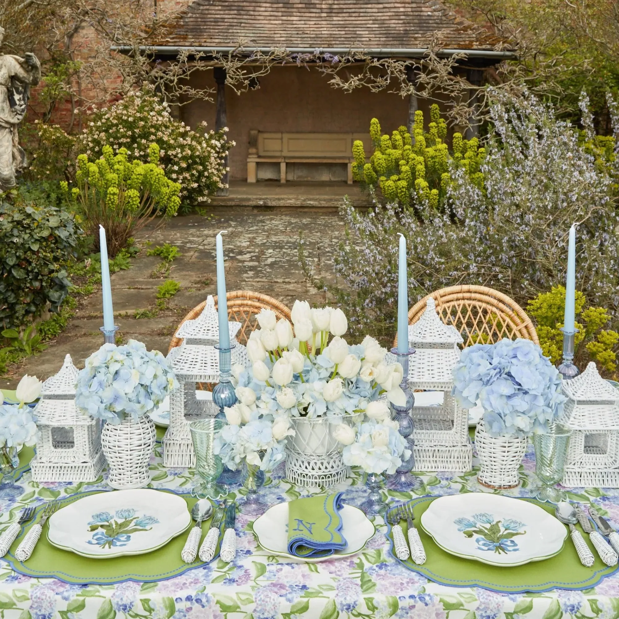 Blue Tulip Dinner Plates (Set Of 4)|Mrs. Alice Discount