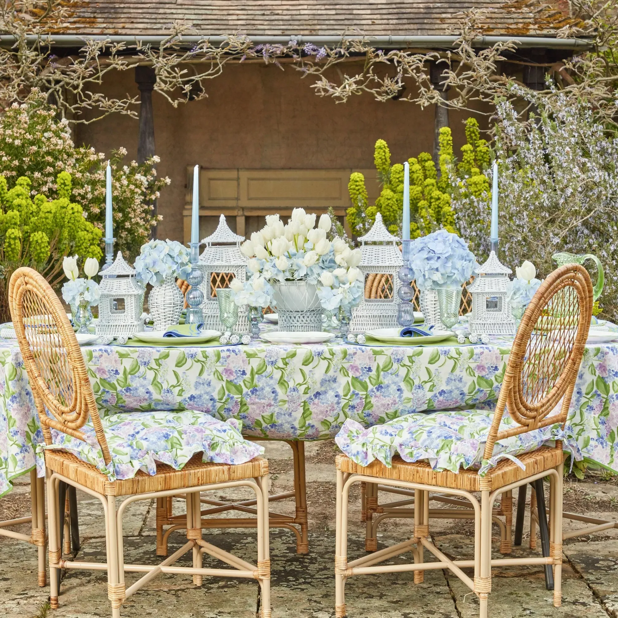 Blue Tulip Dinner Plates (Set Of 4)|Mrs. Alice Discount