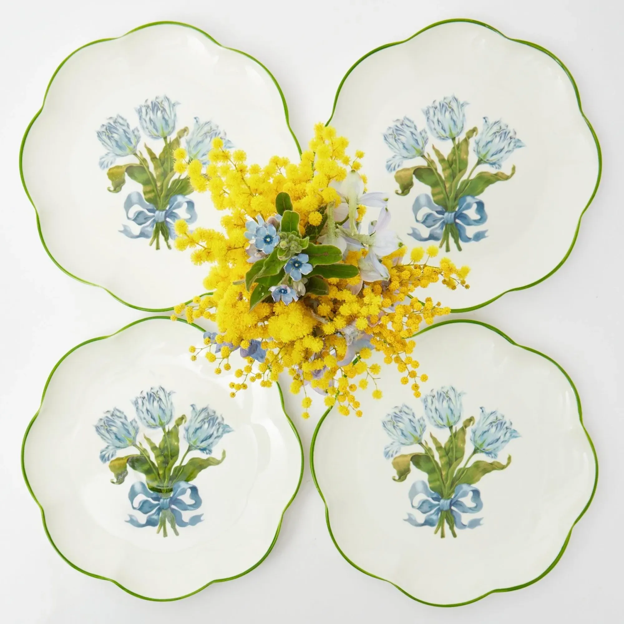 Blue Tulip Starter Plates (Set Of 4)|Mrs. Alice Sale
