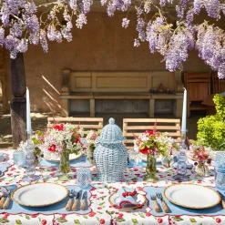 Blue With Red Scallop Placemat (Set Of 4)|Mrs. Alice New