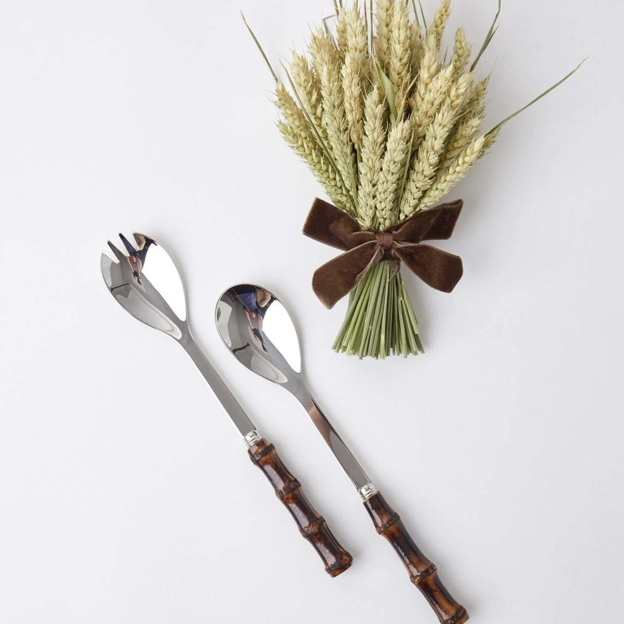 Burnt Bamboo Salad Servers|Mrs. Alice Discount