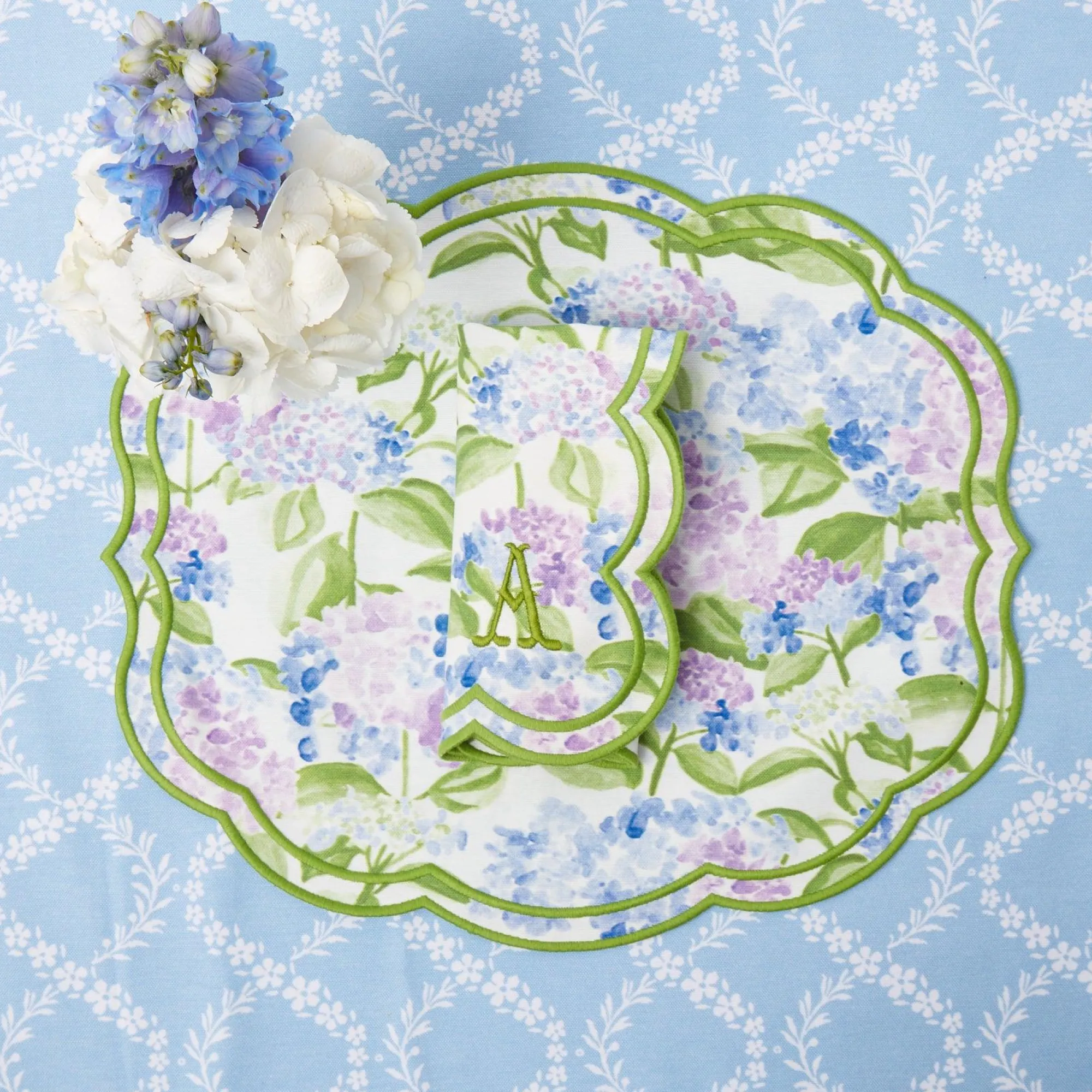 Camilla Hydrangea Placemats (Set Of 4)|Mrs. Alice Online