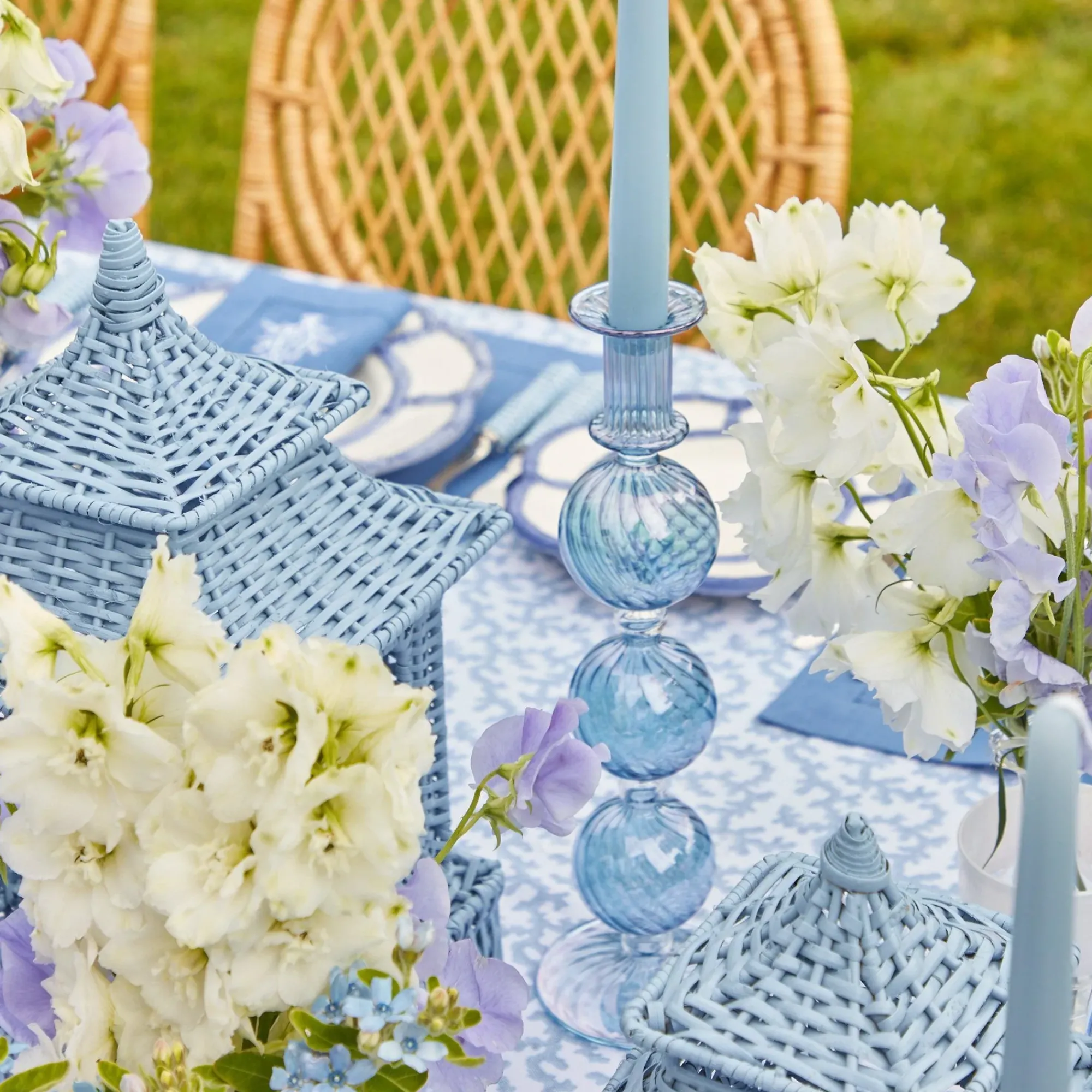 Camille Azure Candle Set (Blue)|Mrs. Alice Discount