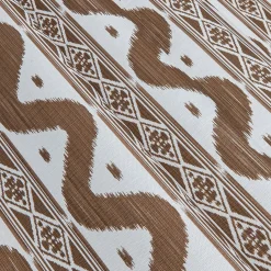 Chestnut Brown Ikat Stripe Fabric|Mrs. Alice Outlet