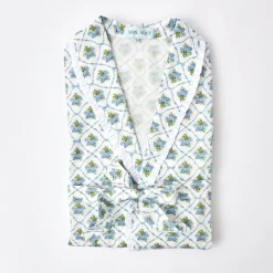 Children's Blue Bouquet Dressing Gown|Mrs. Alice Clearance