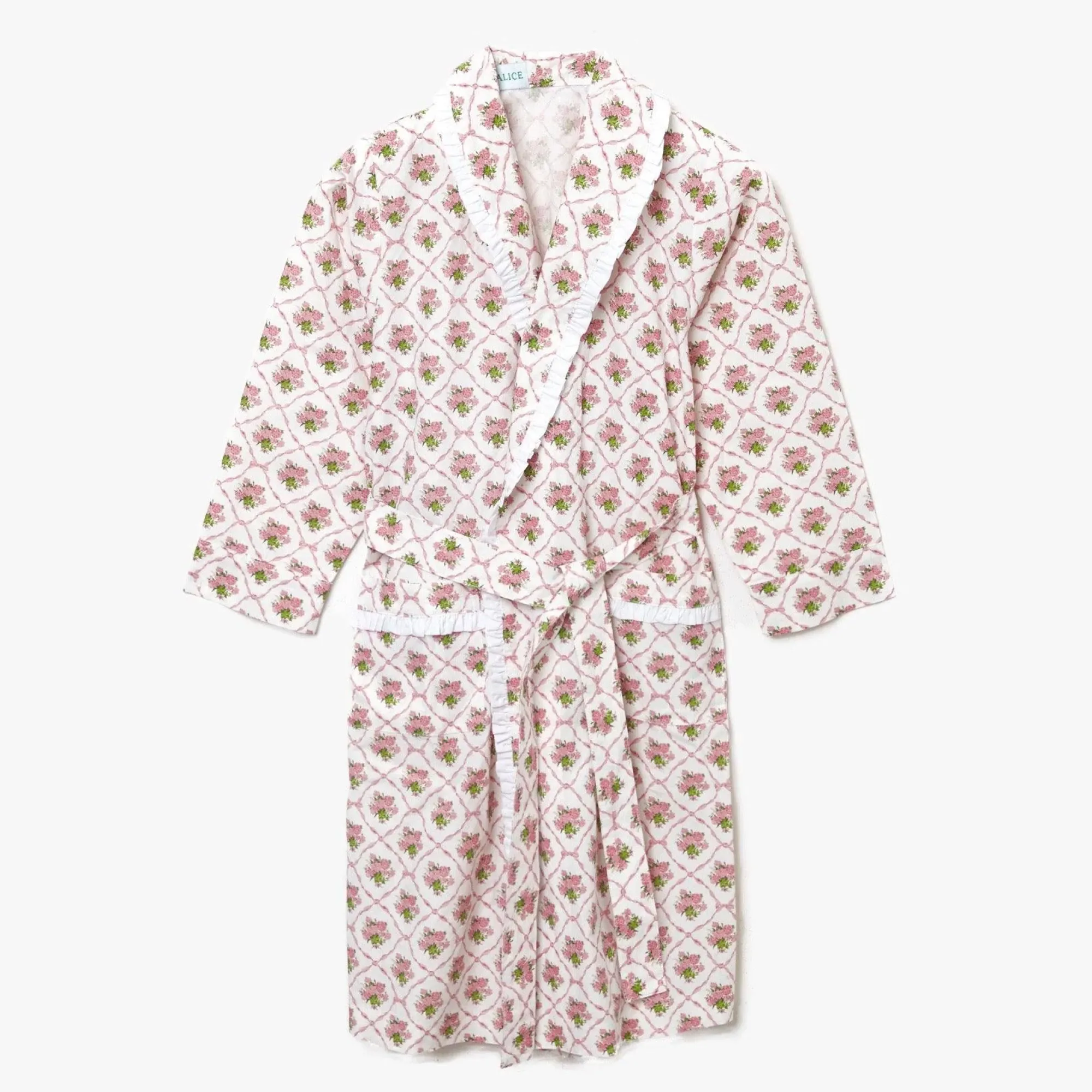 Children's Pink Bouquet Dressing Gown|Mrs. Alice Online