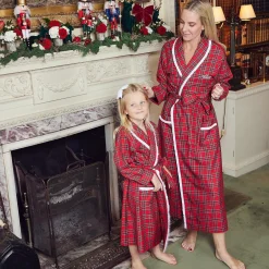 Children's Red Tartan Frilled Dressing Gown|Mrs. Alice Discount