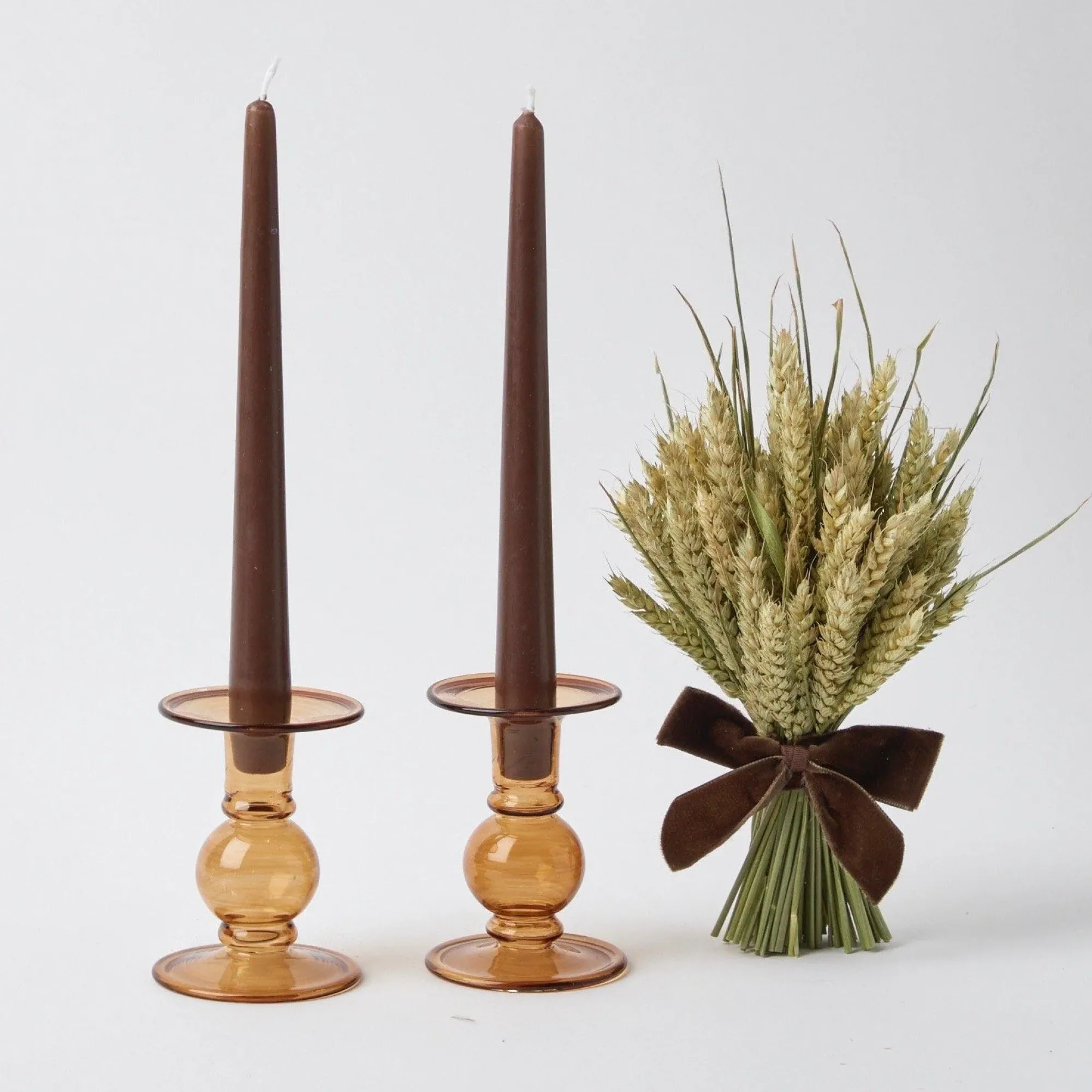 Chocolate Brown Candles (Set Of 8)|Mrs. Alice