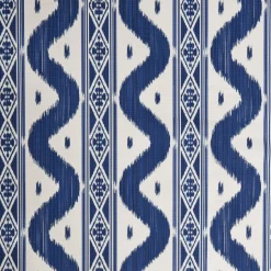 Cobalt Blue Ikat Stripe Fabric|Mrs. Alice Clearance