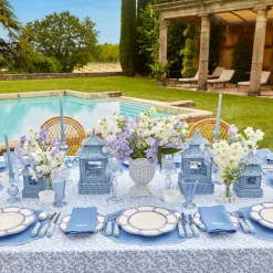 Compliment Blue Linen Napkins (Set Of 8)|Mrs. Alice Hot