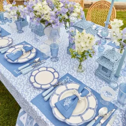 Coral Blue Linen Placemats (Set Of 4)|Mrs. Alice Clearance