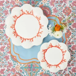 Coral Dinner & Starter Plates (Set Of 8)|Mrs. Alice Online