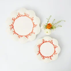 Coral Dinner & Starter Plates (Set Of 8)|Mrs. Alice Online