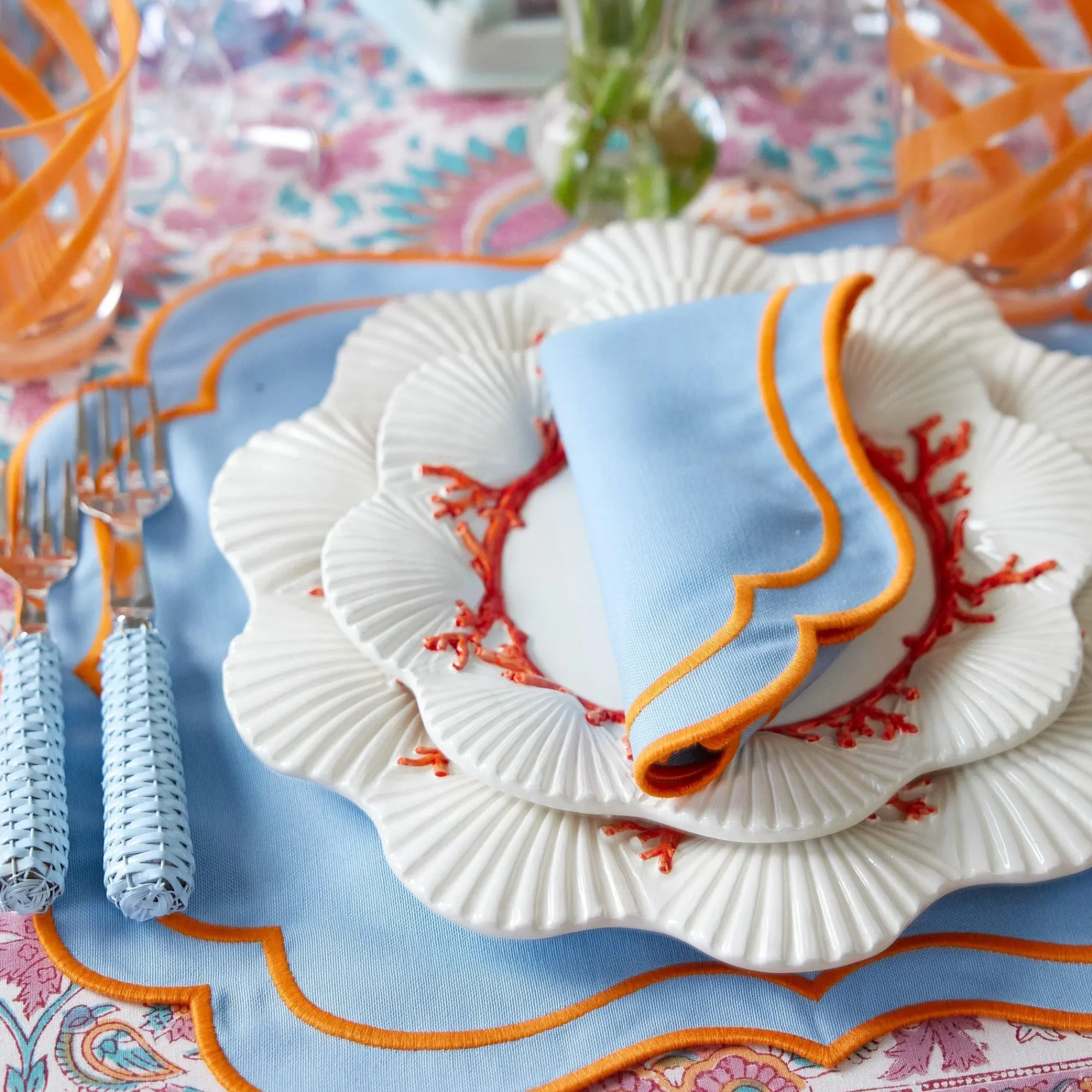 Coral Dinner Plates (Set Of 4)|Mrs. Alice Discount