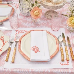 Coral Linen Placemats (Set Of 4)|Mrs. Alice