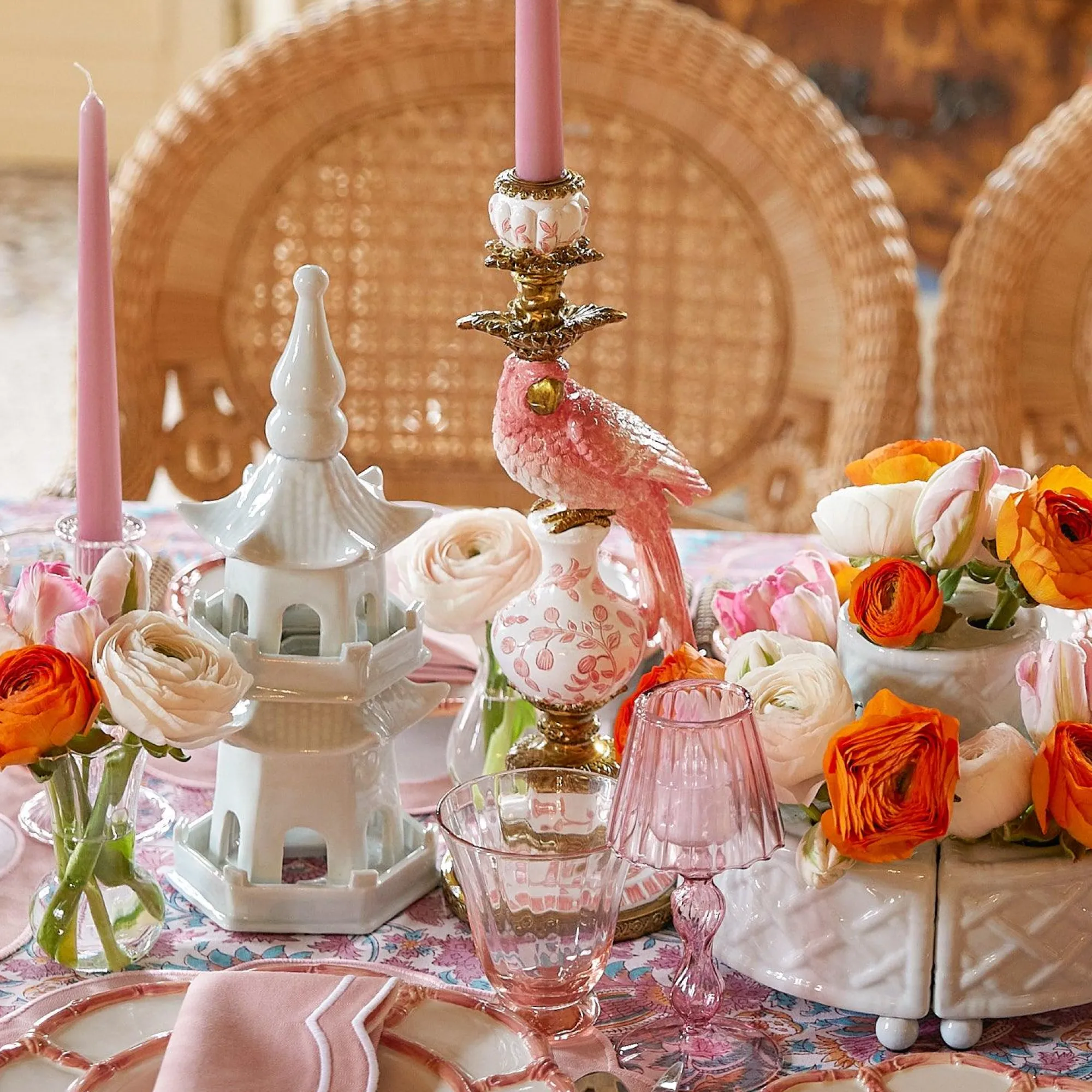 Coral Tulip Water Glass (Set Of 4)|Mrs. Alice Hot