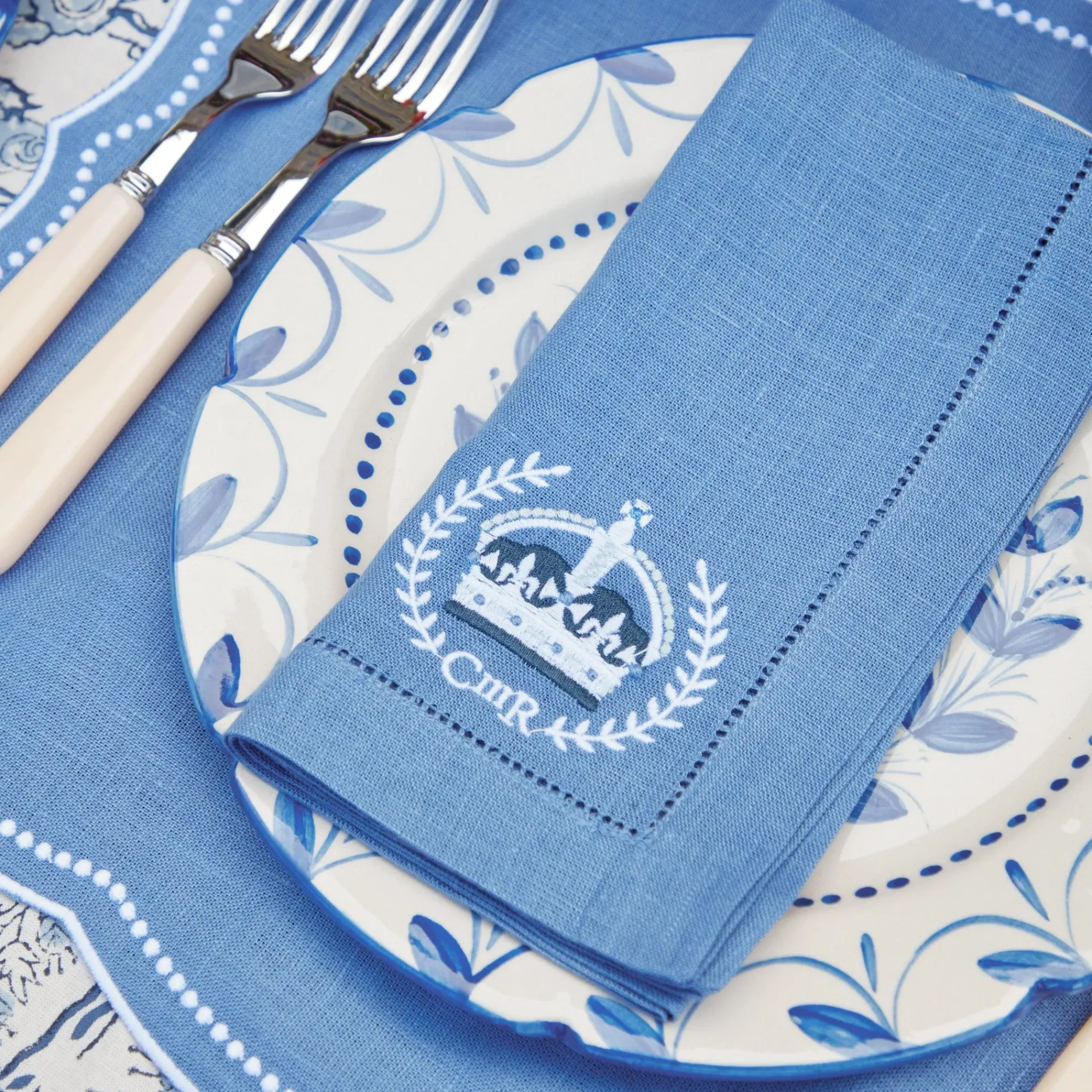 Coronation Blue Linen Napkins (Set Of 4)|Mrs. Alice Outlet