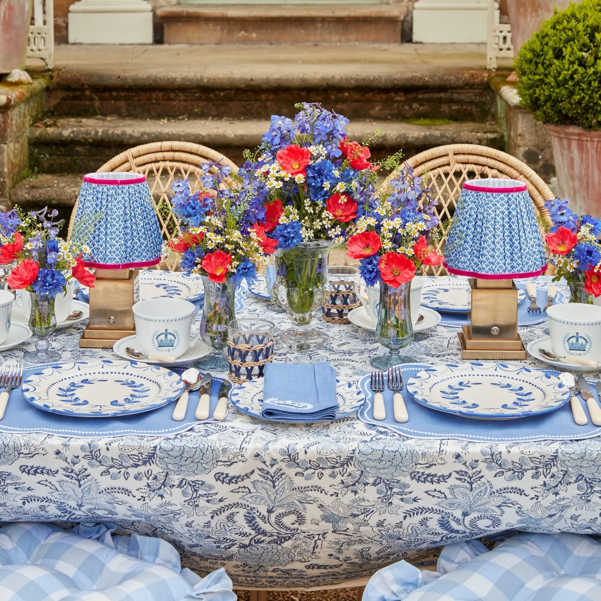 Coronation Blue Linen Napkins (Set Of 4)|Mrs. Alice Outlet