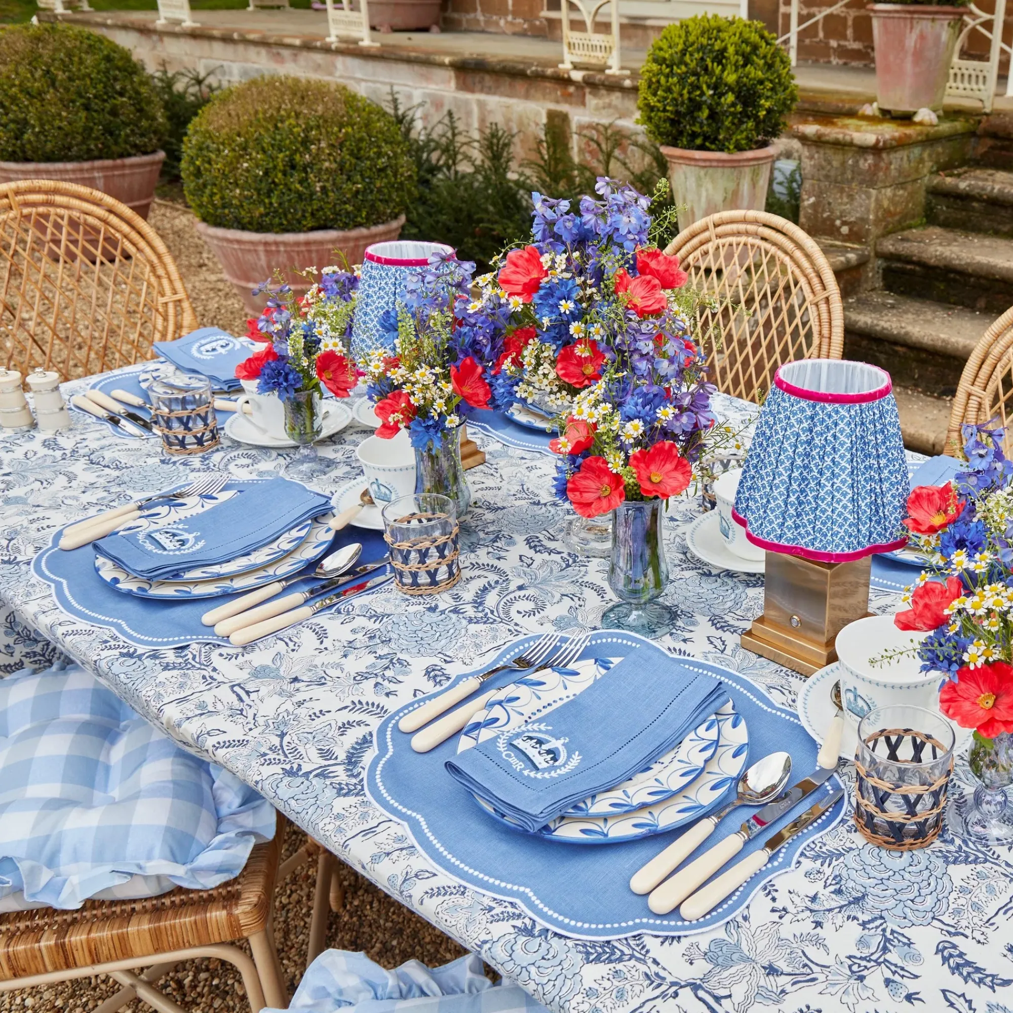 Coronation Blue Linen Napkins (Set Of 4)|Mrs. Alice Outlet
