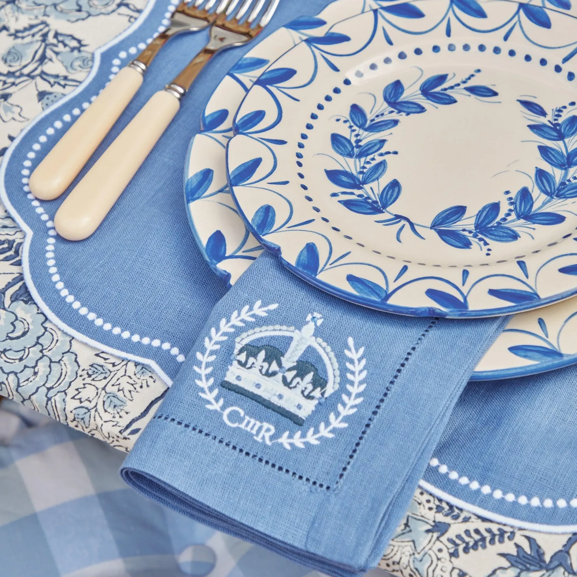 Coronation Blue Linen Napkins (Set Of 4)|Mrs. Alice Outlet