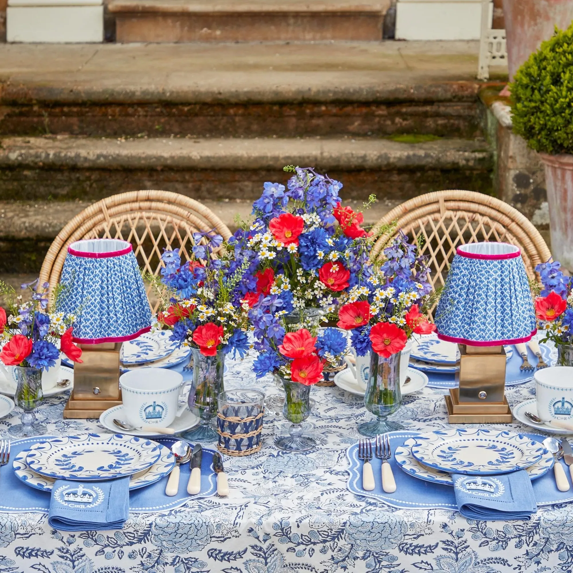Coronation Blue Linen Napkins (Set Of 4)|Mrs. Alice Outlet
