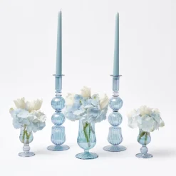 Delphine Blue Candle Holders (Pair)|Mrs. Alice Discount