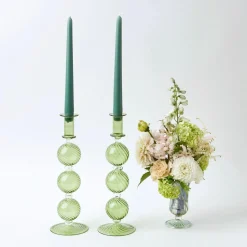 Dusty Green Candles (Set Of 8)|Mrs. Alice Outlet