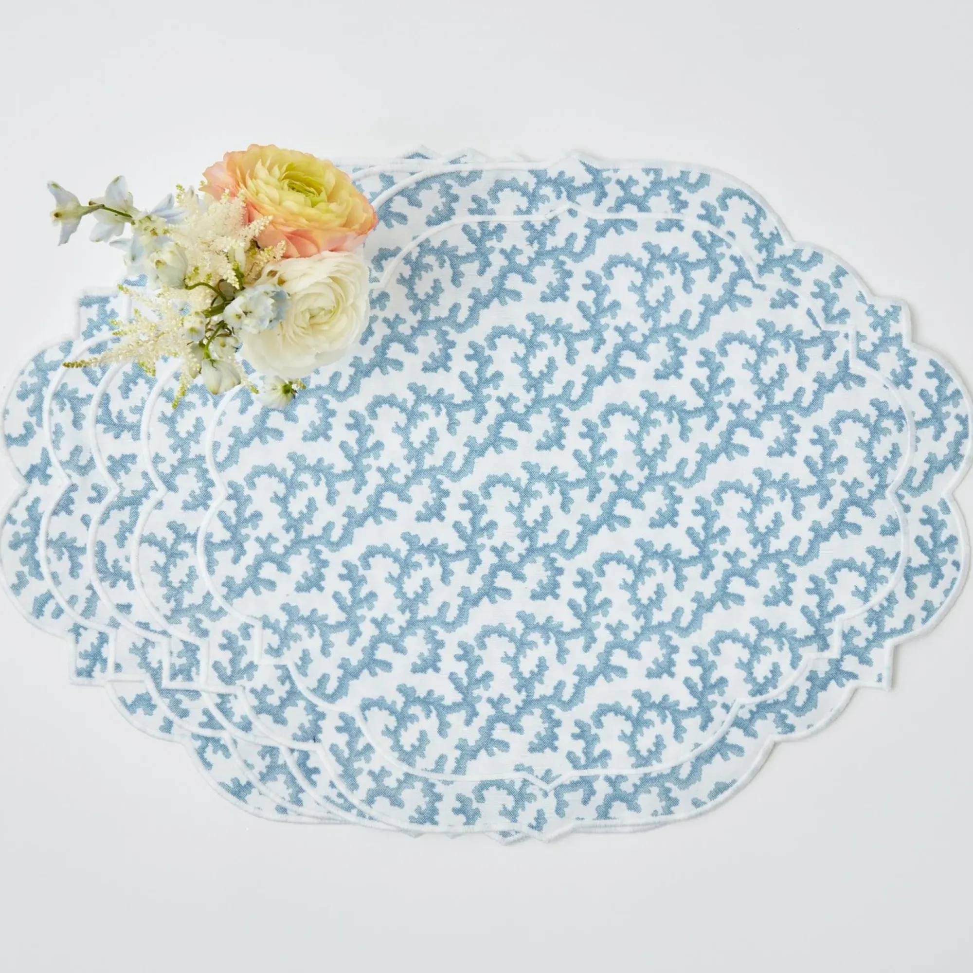 Edie Blue Coral Placemats (Set Of 4)|Mrs. Alice Sale