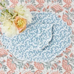 Edie Blue Coral Placemats & Napkins (Set Of 4)|Mrs. Alice Online