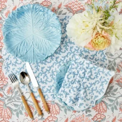 Edie Blue Coral Placemats & Napkins (Set Of 4)|Mrs. Alice Online