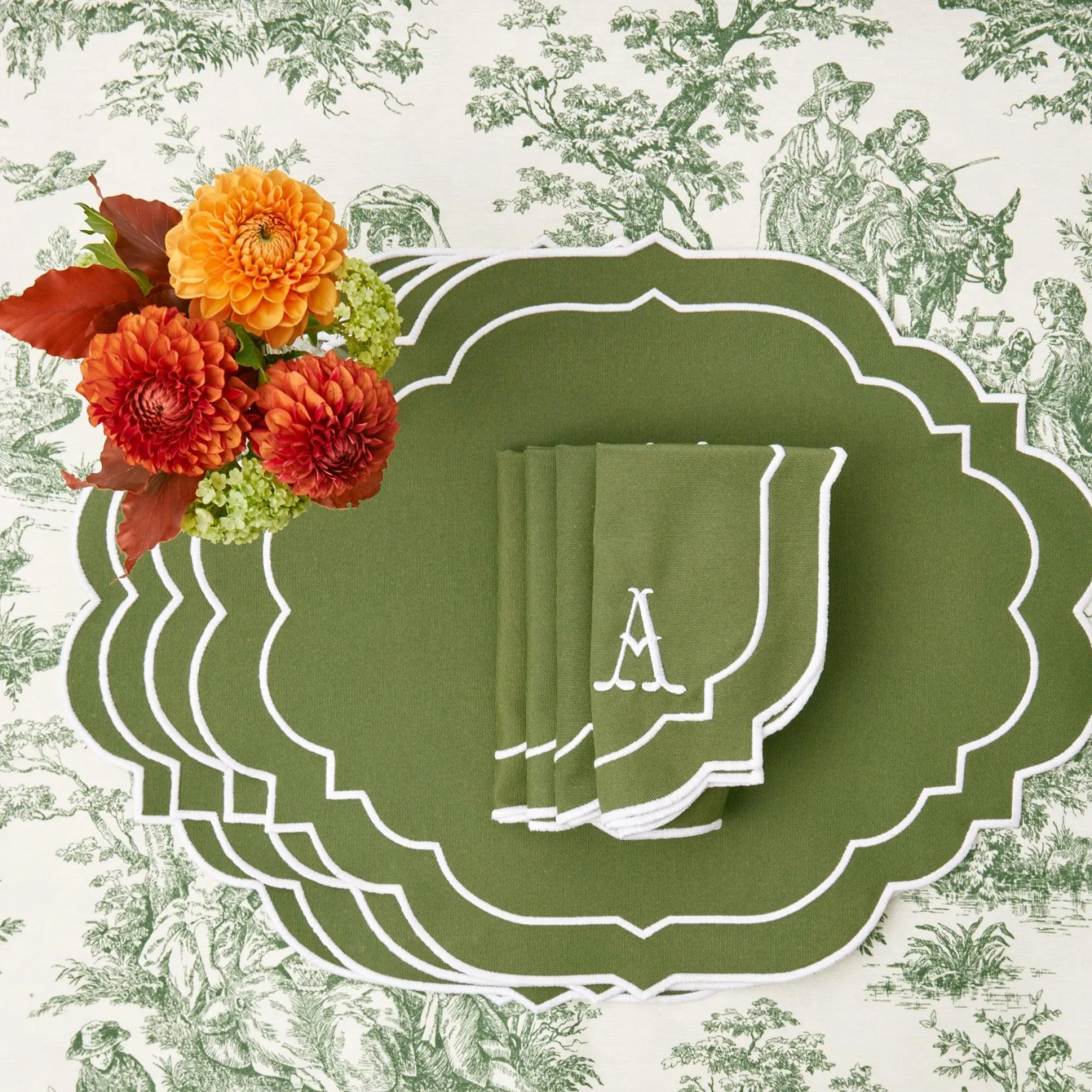 Edie Moss Green Napkins (Set Of 4)|Mrs. Alice