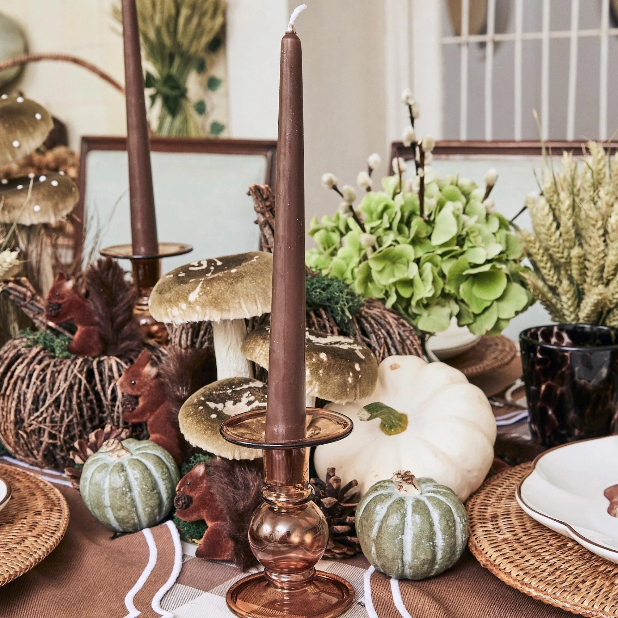 Elise Small Amber Candle Holder (Pair)|Mrs. Alice Sale