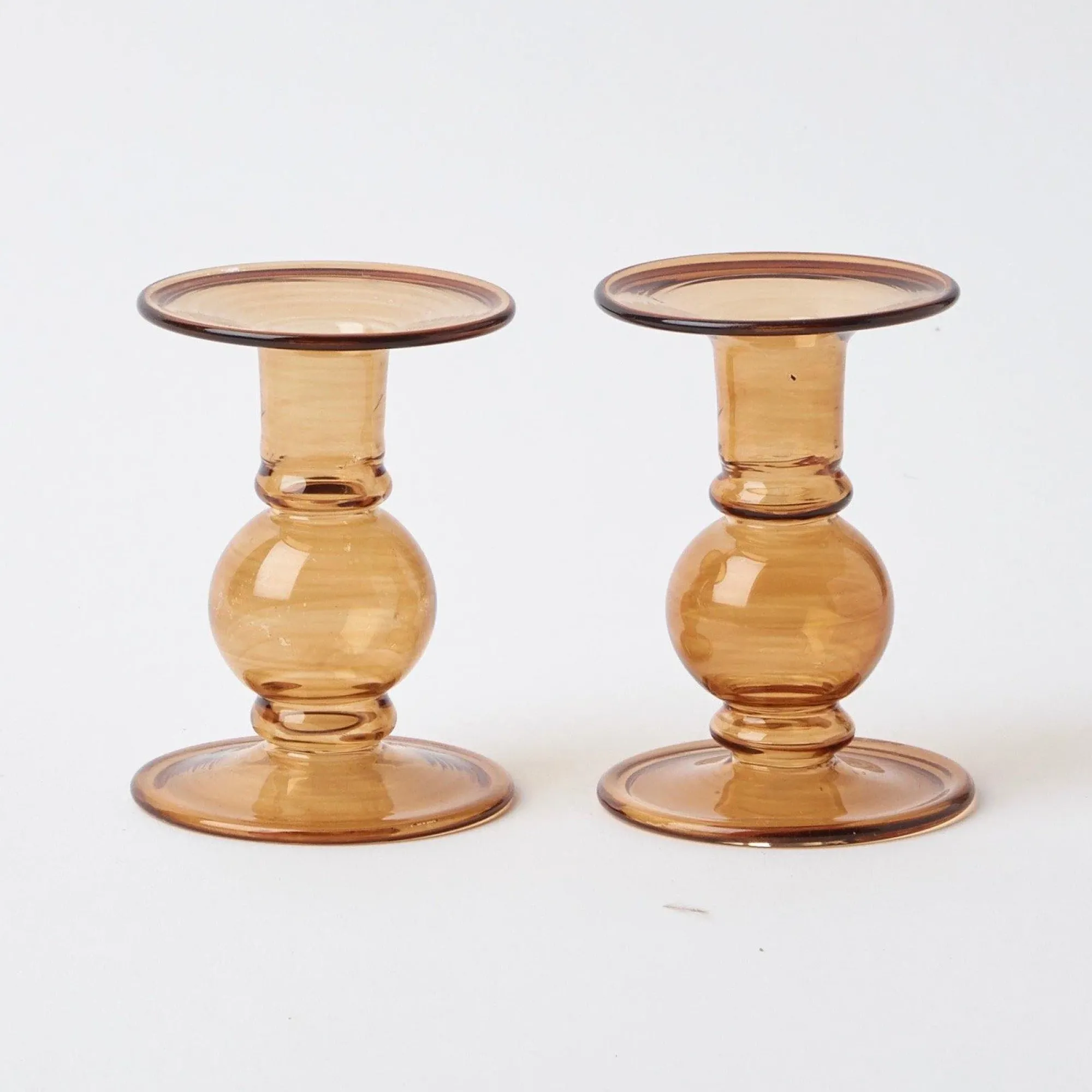 Elise Small Amber Candle Holder (Pair)|Mrs. Alice Sale