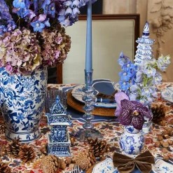 Elodie Blue Candle Holders (Pair)|Mrs. Alice