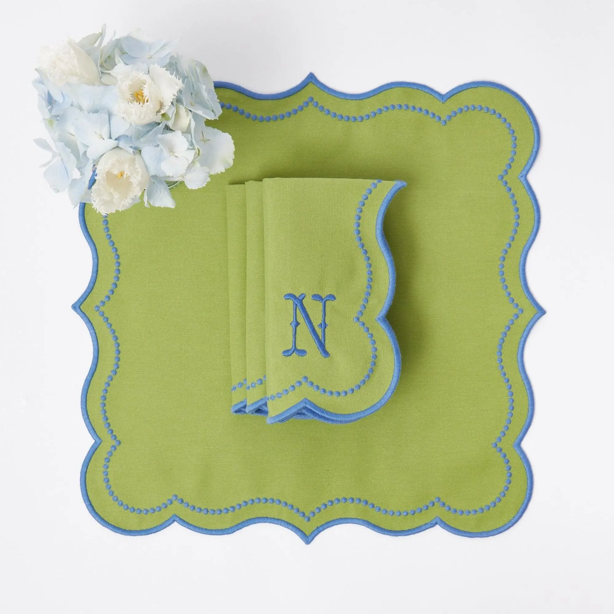 Eloise Green And Blue Napkins (Set Of 4)|Mrs. Alice Clearance