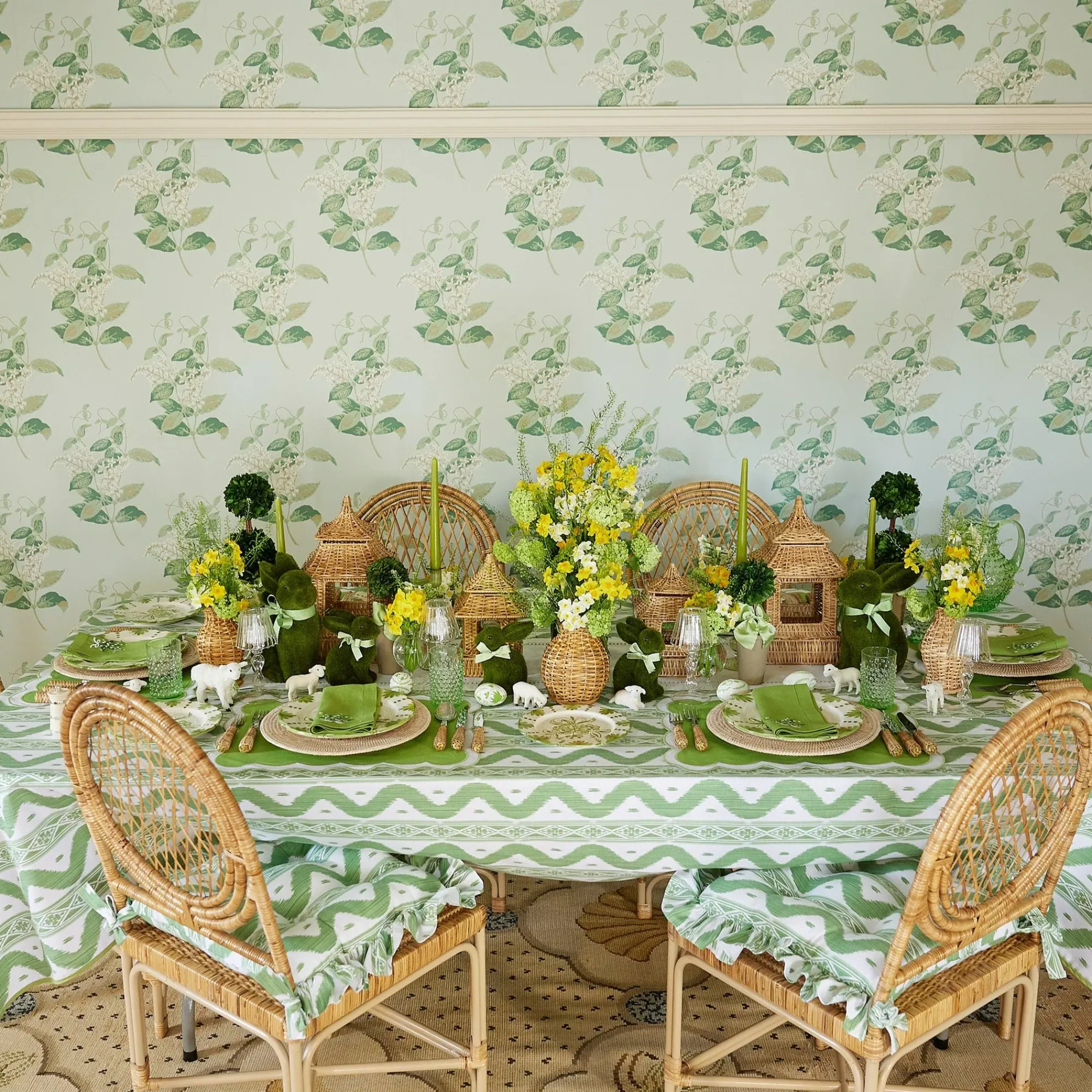 Emerald Hobnail Glasses & Jug Set|Mrs. Alice Sale