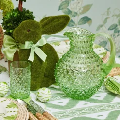 Emerald Hobnail Glasses & Jug Set|Mrs. Alice Hot