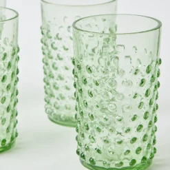 Emerald Hobnail Glasses & Jug Set|Mrs. Alice Hot