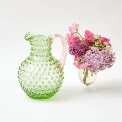 Emerald Hobnail Jug & Rose Handle|Mrs. Alice Clearance