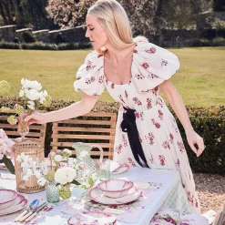 Emerald Hobnail Jug With Rose Handle & Glasses (Set Of 6)|Mrs. Alice Sale