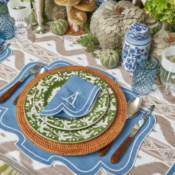 Eve Blue Linen Napkins (Set Of 4)|Mrs. Alice Best