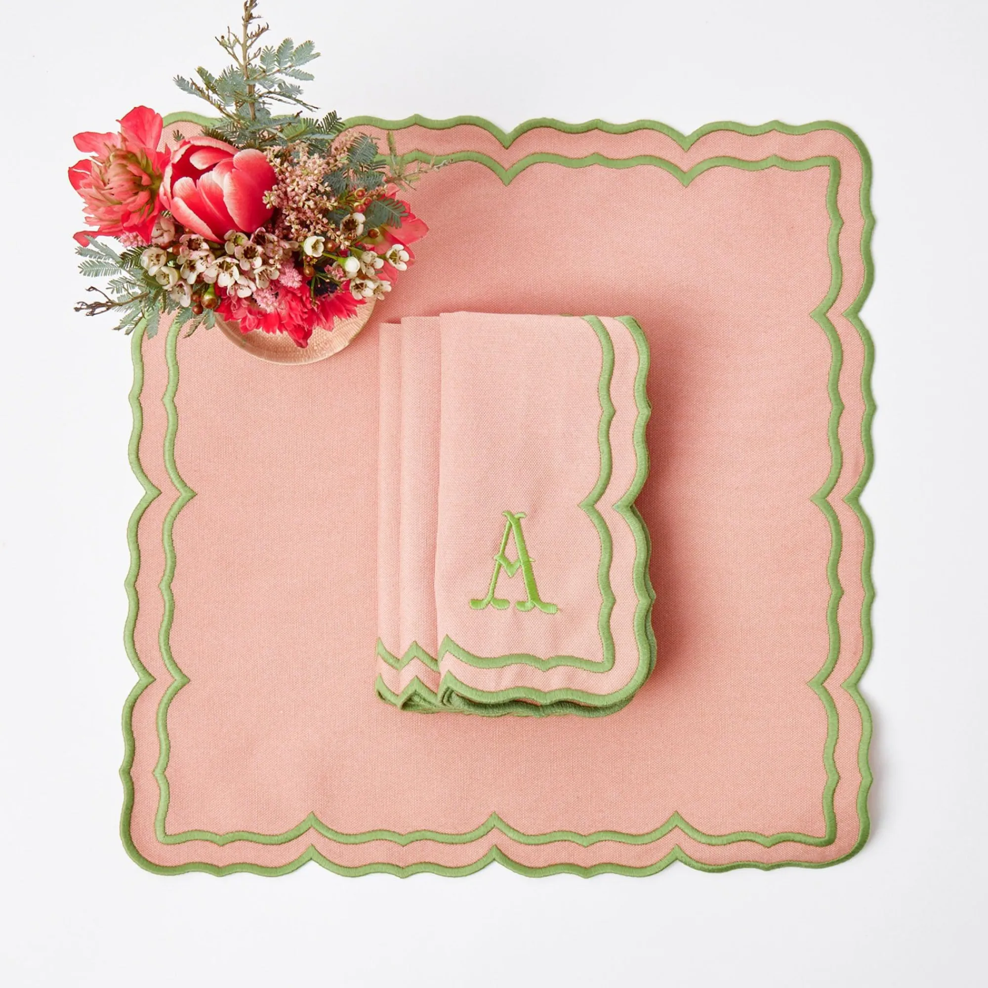 Fleur Pink Napkins (Set Of 4)|Mrs. Alice Outlet