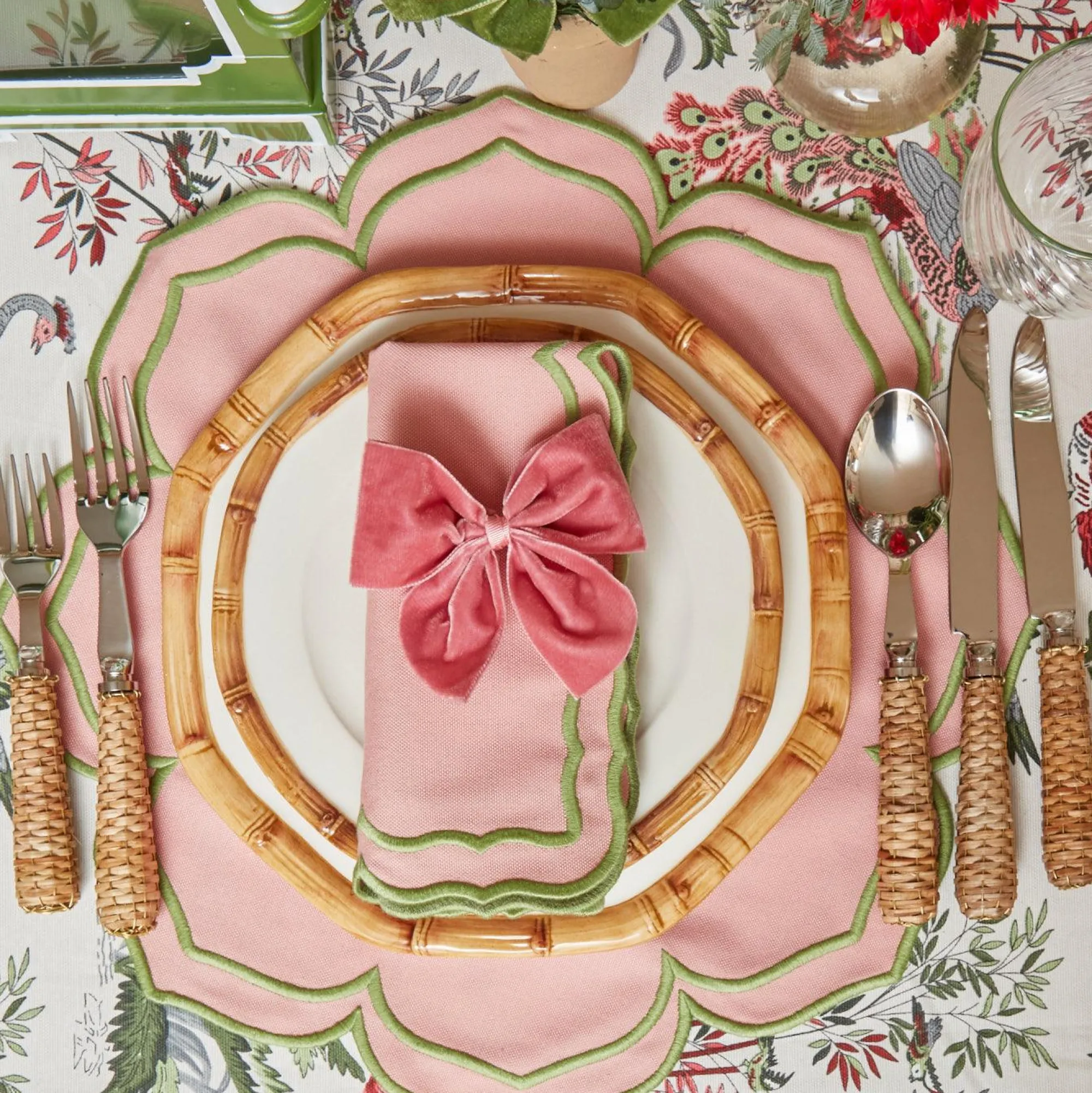Fleur Pink Napkins (Set Of 4)|Mrs. Alice Outlet