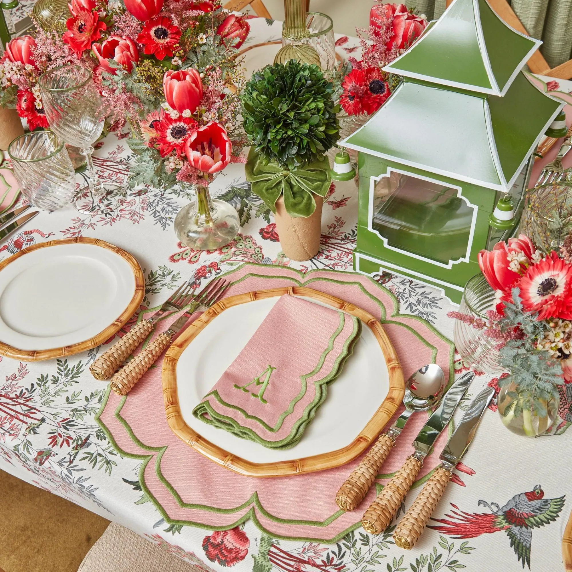 Fleur Pink Napkins (Set Of 4)|Mrs. Alice Outlet