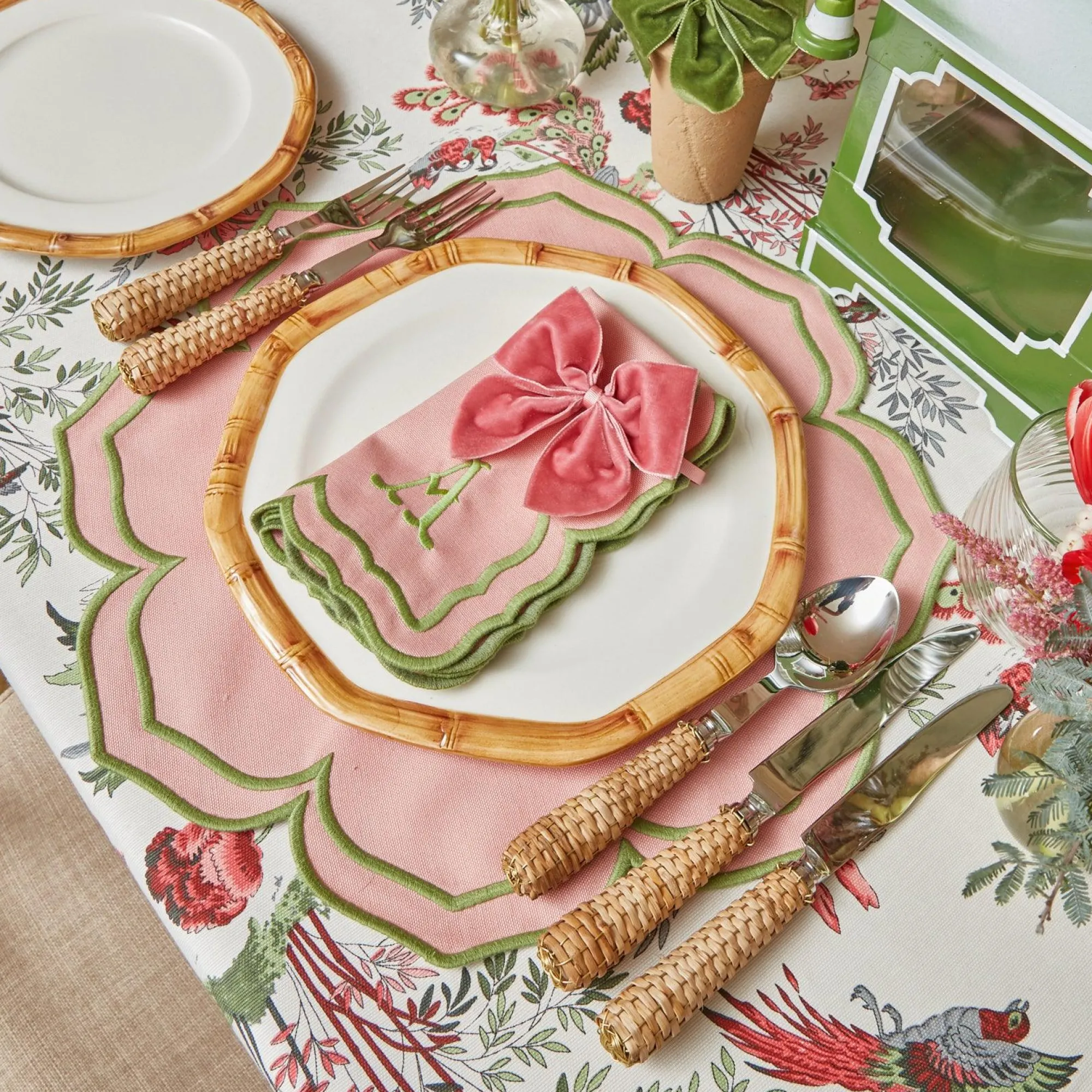 Fleur Pink Napkins (Set Of 4)|Mrs. Alice Outlet