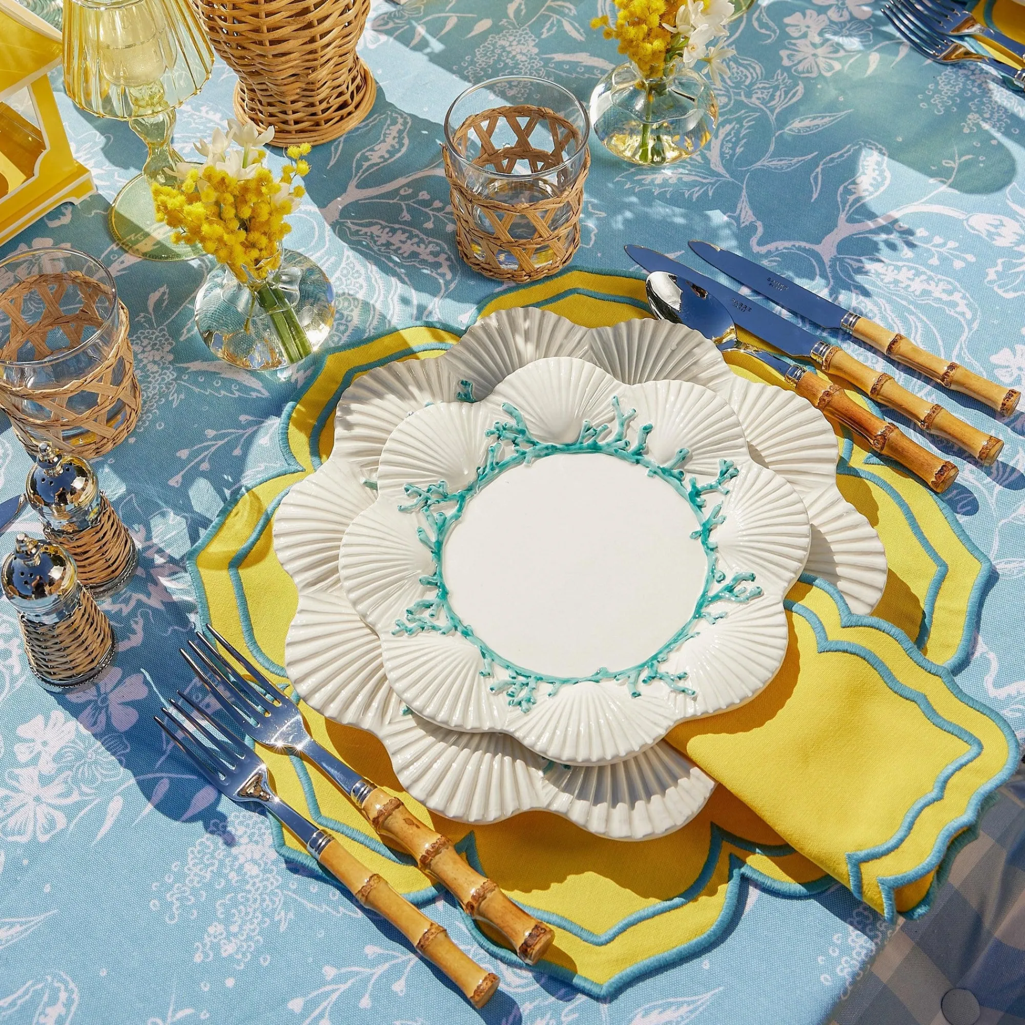 Fleur Yellow Napkins (Set Of 4)|Mrs. Alice Discount