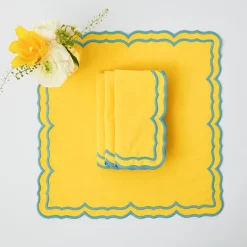 Fleur Yellow Napkins (Set Of 4)|Mrs. Alice Discount