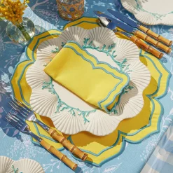 Fleur Yellow Placemats & Napkins (Set Of 4)|Mrs. Alice New